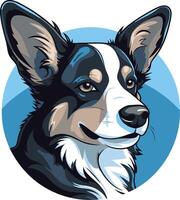 Portrait of a Happy Corgi vector