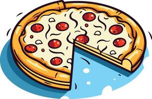 Delicious Pizza with a Missing Slice vector