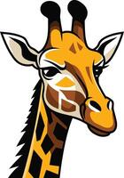 Giraffe Portrait with a Curious Expression vector