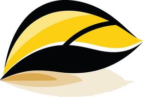 Abstract Leaf with Yellow and Black Design vector