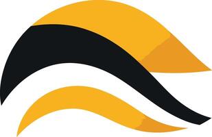 Abstract Design with Yellow and Black Waves vector