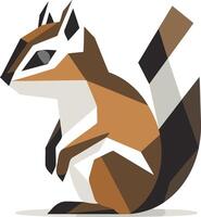 Geometric Illustration of a Sitting Squirrel vector
