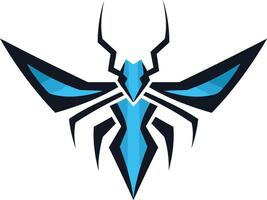 Abstract Blue and Black Insect Logo Design vector