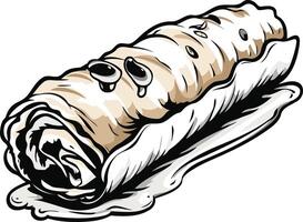 A Sad, Melting Cinnamon Roll vector