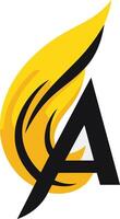 Abstract Letter A with a Flame Design vector
