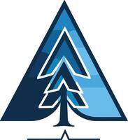 Abstract Tree Logo with Blue and White Design vector