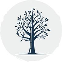 Silhouette of a Tree with a Thick Trunk vector
