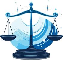 Scales of Justice in a Celestial Setting vector