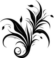 Elegant black and white floral design, perfect for adding a touch of sophistication to your projects vector