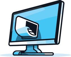 Computer Monitor with a Printer Icon vector
