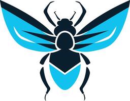 Abstract Insect with Blue Wings vector
