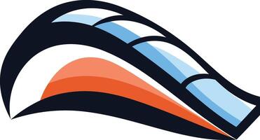 Abstract Curved Design with Blue and Orange Hues vector