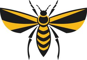 Stylized Bee Illustration with Black and Yellow Stripes vector