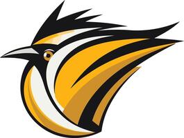 Stylized Bird with Bold Colors and Abstract Feathers vector