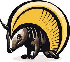 Illustration of a Brown and Yellow Armadillo vector