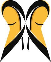 Abstract Butterfly in Black and Yellow vector