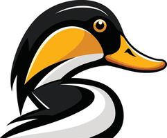 Cartoon Duck with a Yellow Beak vector