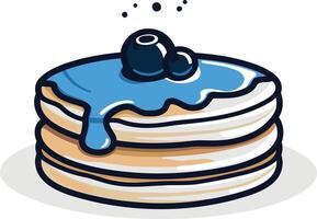 Stack of Pancakes with Blueberry Topping vector