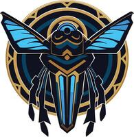 Abstract Geometric Creature Design with Wings vector