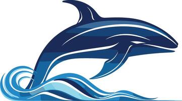Dolphin Leaping Through Waves vector