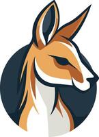 Kangaroo Portrait in a Circular Frame vector