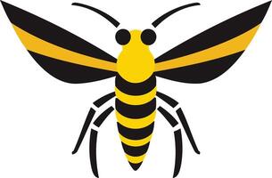 Yellow and Black Wasp Illustration vector