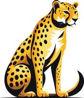 A Sitting Cheetah with a Bold and Striking Design vector