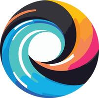 Abstract Swirling Color Wheel vector