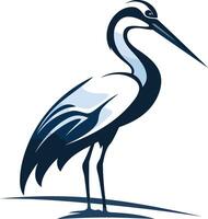 Blue and White Heron Illustration vector