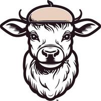 Cow Wearing a Beret vector