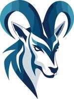 Blue and White Abstract Ram vector