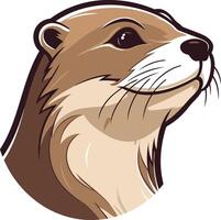 A Close-up Portrait of a Curious Otter vector