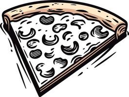 Slice of Pizza with Mushroom Toppings vector