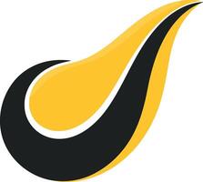 Abstract Design with Curved Lines and Yellow and Black Colors vector