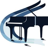 Blue Grand Piano in Abstract Composition vector
