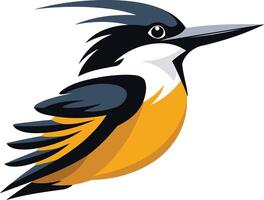 Cartoon Illustration of a Colorful Bird in Flight vector
