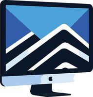 Abstract Mountain Landscape on a Computer Screen vector