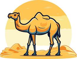Camel in the Desert Landscape vector