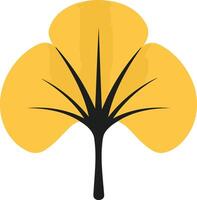 Ginkgo Leaf in Simple Design vector