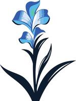 Blue Flower with Simple Design and White Background vector