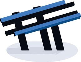 Abstract Illustration of a Broken Bridge vector