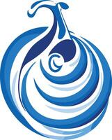 Abstract Blue Water Swirl vector
