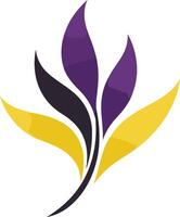 Abstract Floral Design with Purple and Yellow Hues vector