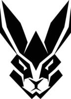 Bold and abstract black rabbit logo design vector