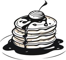 Delicious Stack of Pancakes with Syrup and a Cherry vector