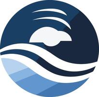 Abstract Logo with Waves and Sky vector