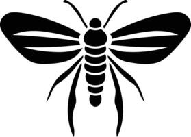 Simple, stylish black and white element illustration of a moth vector