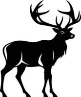 A simple yet striking silhouette of a stag with large antlers vector