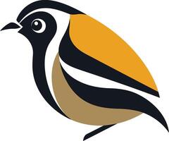 Stylized Bird with Orange and Brown Feathers vector