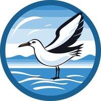 Seagull on the Ocean Waves vector